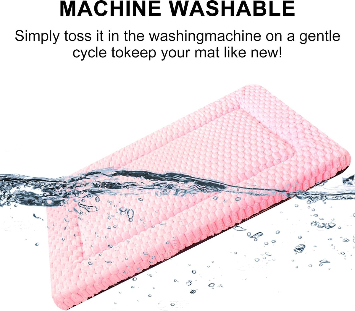 Dog Bed Mat,Reversible & Ultra Soft Kennel Pad-Machine Washable Pet Bed for Dogs & Cats-All-Weather - 18.0" L x 14.0" W x 1.5" Th / Pink - image 4