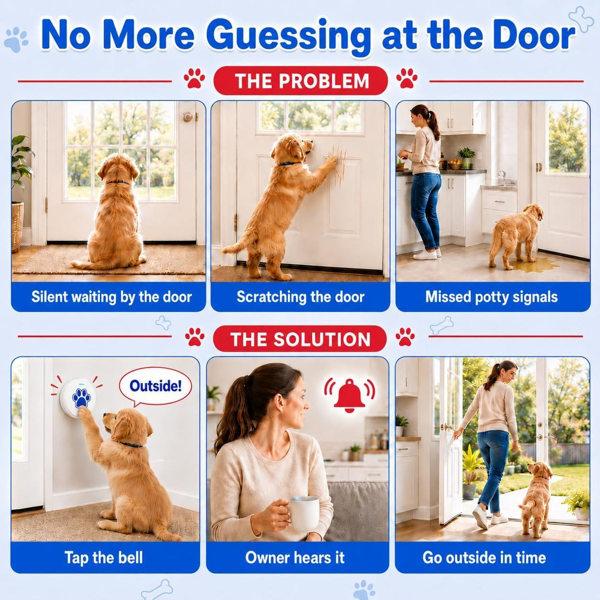 Dog Training Bells for Door - Blue+Black - image 3