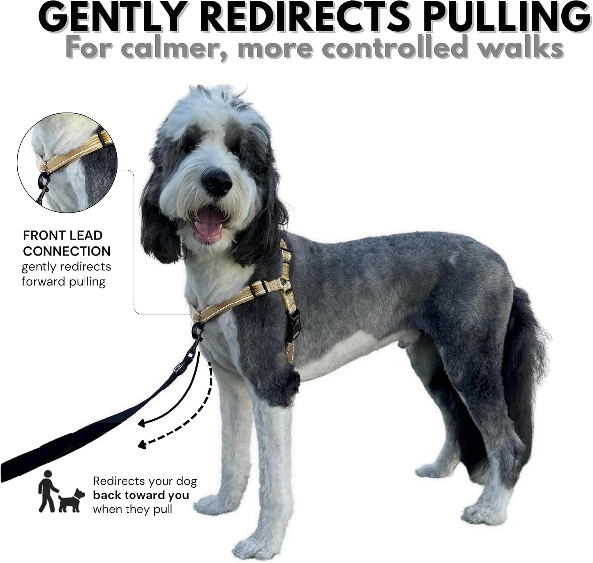 ShawnCo Dream Walk Pro No-Pull Dog Harness – Essentials for Dogs - Medium / Driftwood - image 2