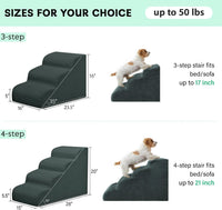 4 Step Dog Stairs Pet Ramp for High Beds, Sofas and Cars – Essentials for Dogs - Dark Gray / 3.0 / 3-Step 16"H - image 4