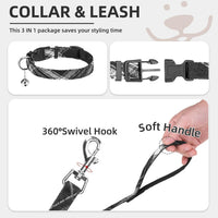 PUPTECK Dog Harness, Collar and Leash Set No Pull for Small Medium Sized – Essentials for Dogs - Black / M (CHEST 16"-18") / Patterned Harness Collar and Leash Set - image 4