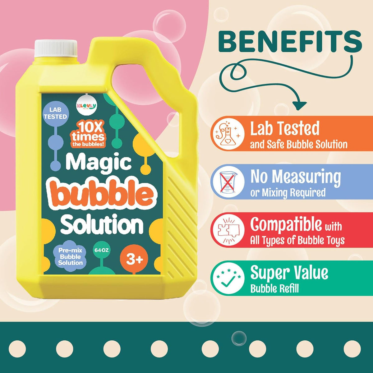 64 oz Iridescent Bubble Solution Refill - 64 OZ - image 2