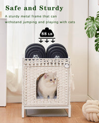 Cat Litter Box Enclosure Hidden Litter Box Furniture - Medium / White - image 3