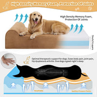 Orthopedic Dog Beds for Large Dogs - 52.0"L x 36.0"W x 7.0"TH / Premium Version-Khaki - image 3