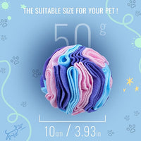 Pet Snuffle Ball, Puzzle Sniffing Interactive Dog Ball for Blind Dogs Training Stress Relief Dog Enrichment Toys Treat Machine Washable (Macarons Color, 10cm)
