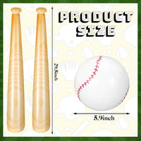Lewtemi inflatable baseball set with two wood grain bats and one inflatable baseball - view 13