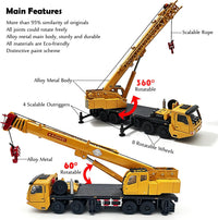 Tipmant 1:87 scale yellow die-cast alloy excavator toy truck with rotating arm - view 14