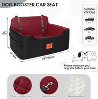 Dog Car Seat for Medium/Large Dog Under 50 lbs or 2 Small Dogs – Essentials for Dogs - Black/Red - image 3