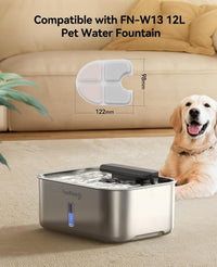3.2Gal Stainless Steel Dog Water Fountain for Large Dog - 6 Filters + 6 Sponges - image 3