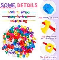 Wesiti alphabet lacing beads with uppercase and lowercase letters, ropes and buckets - view 8