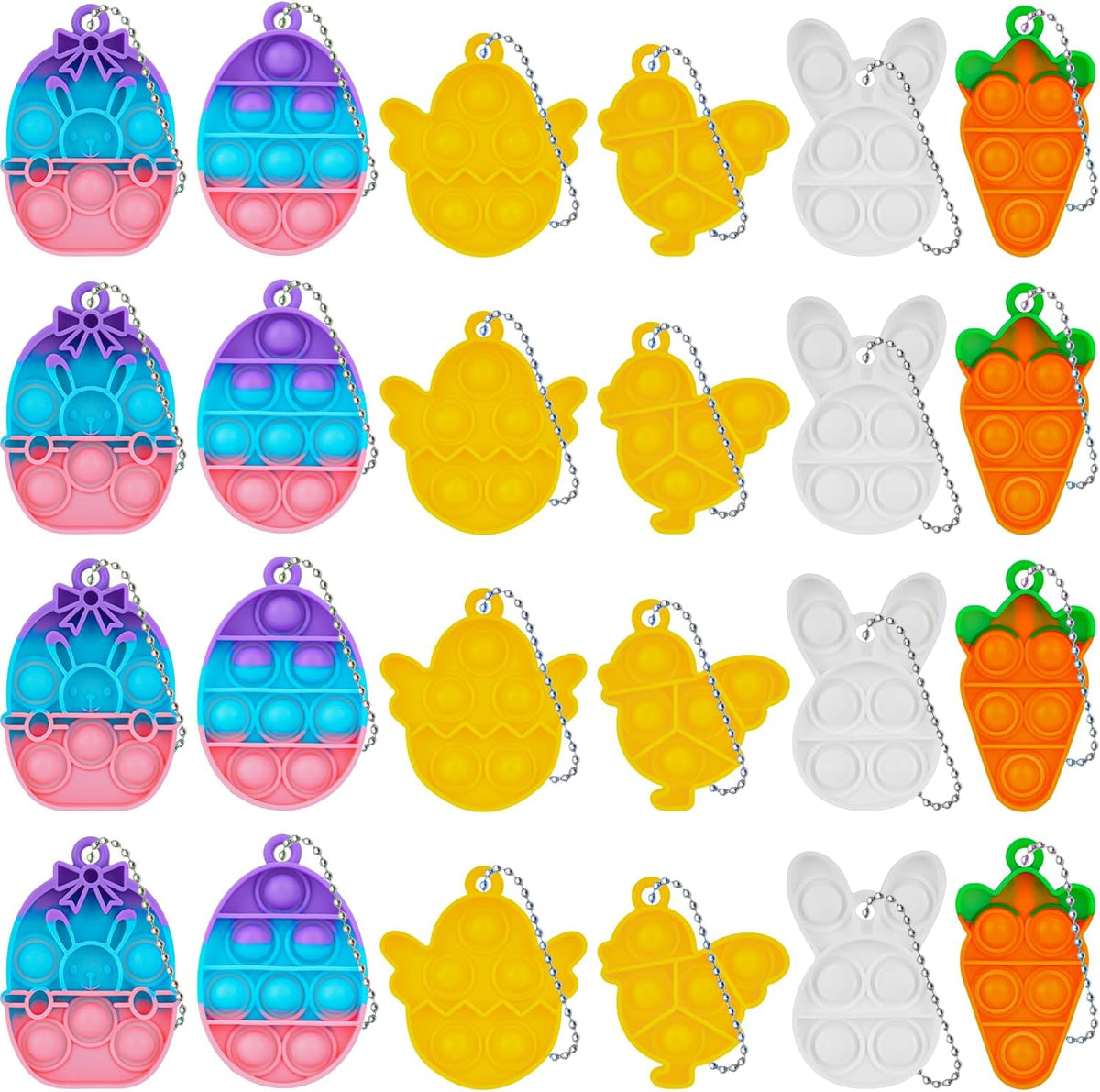 Halloween Mini Pop Bubble Fidget Toy - 24pcs-easter