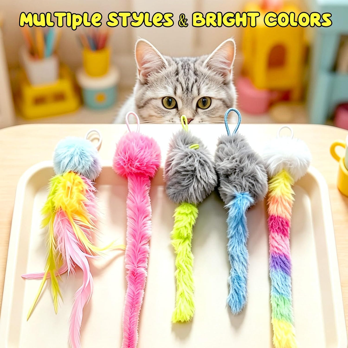 Automatic Interactive Cat Toy for Indoor Cats - Colorful - image 4