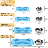 Hubulk Pet Dog Bowls 2 Stainless Steel Dog Bowl with No Spill - Turquoise / Medium - image 4