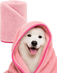Ultra Absorbent Pet Towel, Quick-Drying - Pink / Large