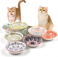 Cat Food Bowl, Kitten Bowls Set - Boho–8 Pack