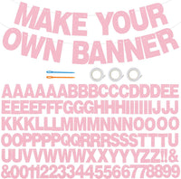 BEISHIDA 116 PCS A-Z DIY Letter Custom Banner Birthday Party Decor – Fun for Kids & Family - Matte Pink