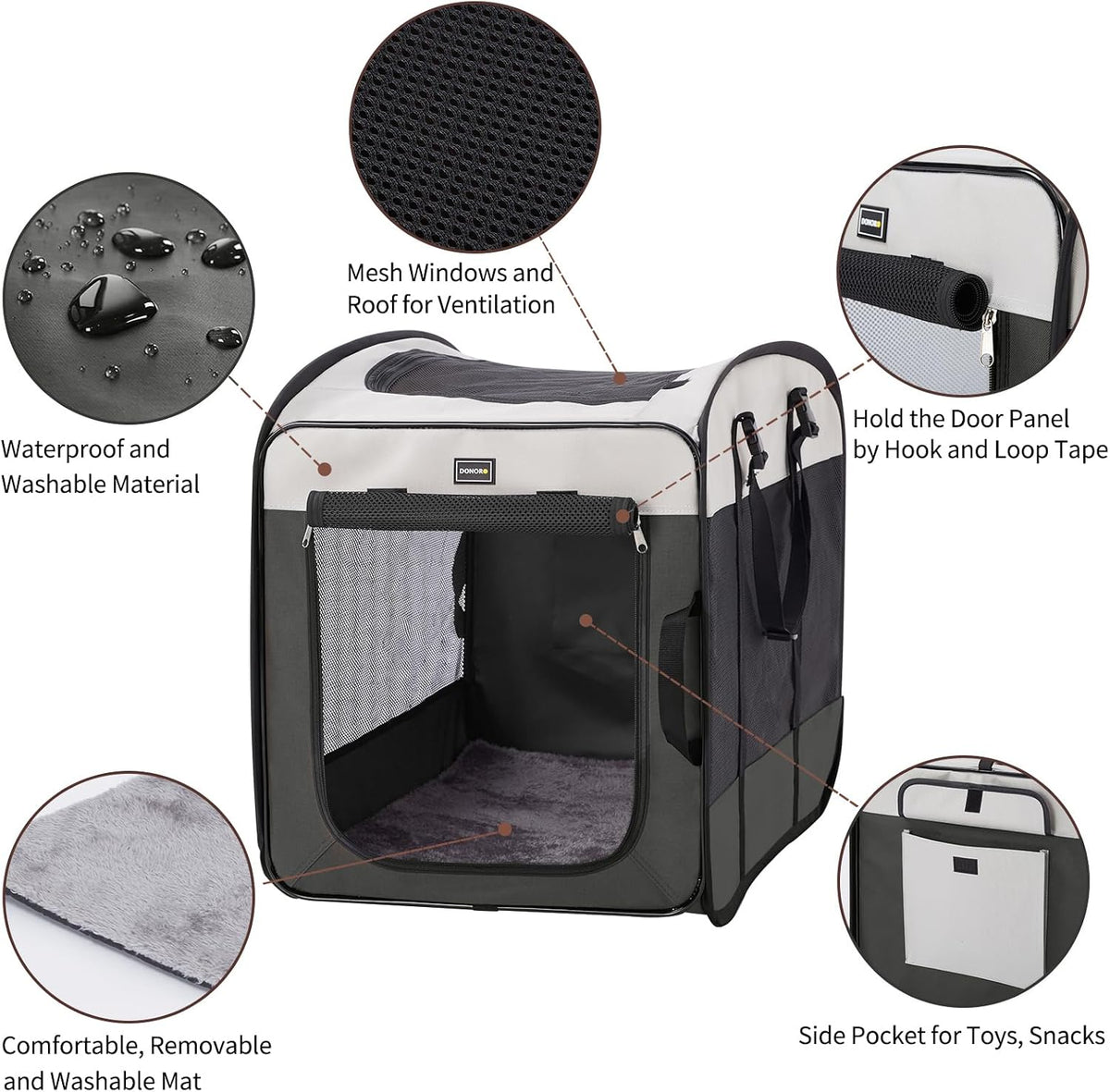 Dog Kennels and Crates for Medium Dogs - Gray / 32.0"L x 21.0"W x 26.0"H - image 2