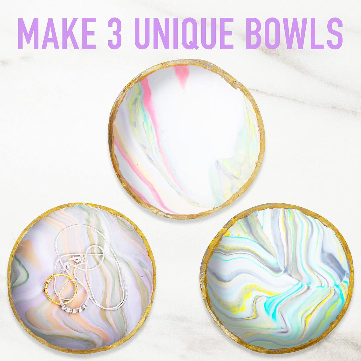 JOiFULi Make Your Own Clay Jewelry Bowls Arts and Crafts Kit - 2-Pack - image 2