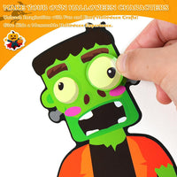 Aowplc Halloween make-a-face sticker sheets with witches, pumpkins and monsters - view 7