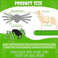 Dog Halloween Costume Large Breed, Furry Dog Spider Costume with 64 LED, Funny Halloween Dogs Costumes for Large Dogs Medium Pet Halloween Party Cosplay (Green)