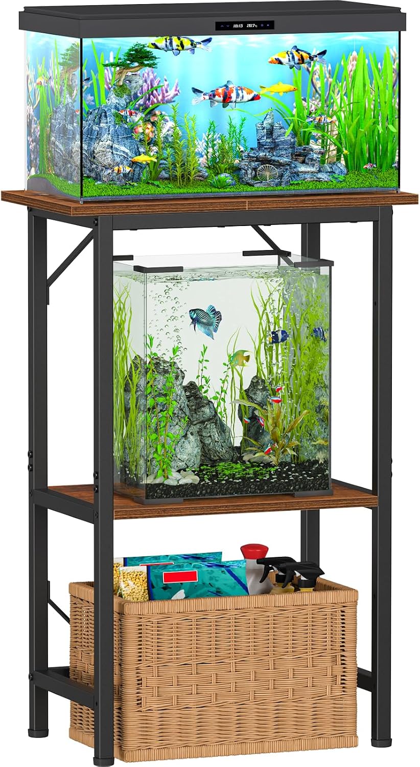 Snughome 10-20 Gallon Fish Tank Stand - Rustic Brown / 10 Gal-2 Tier