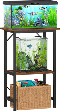 Snughome 10-20 Gallon Fish Tank Stand - Rustic Brown / 10 Gal-2 Tier
