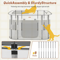 Foldable Pet Playpen, Cat & Puppy Playpen - Grey / 1 / X-Large(45''×34''×26'') - image 2