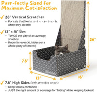 Hide & Scratch Cardboard Cat Scratcher Box & Bed Dark Grey Diamond Pad – Essentials for Cats - Dark Grey L-Shaped - image 3