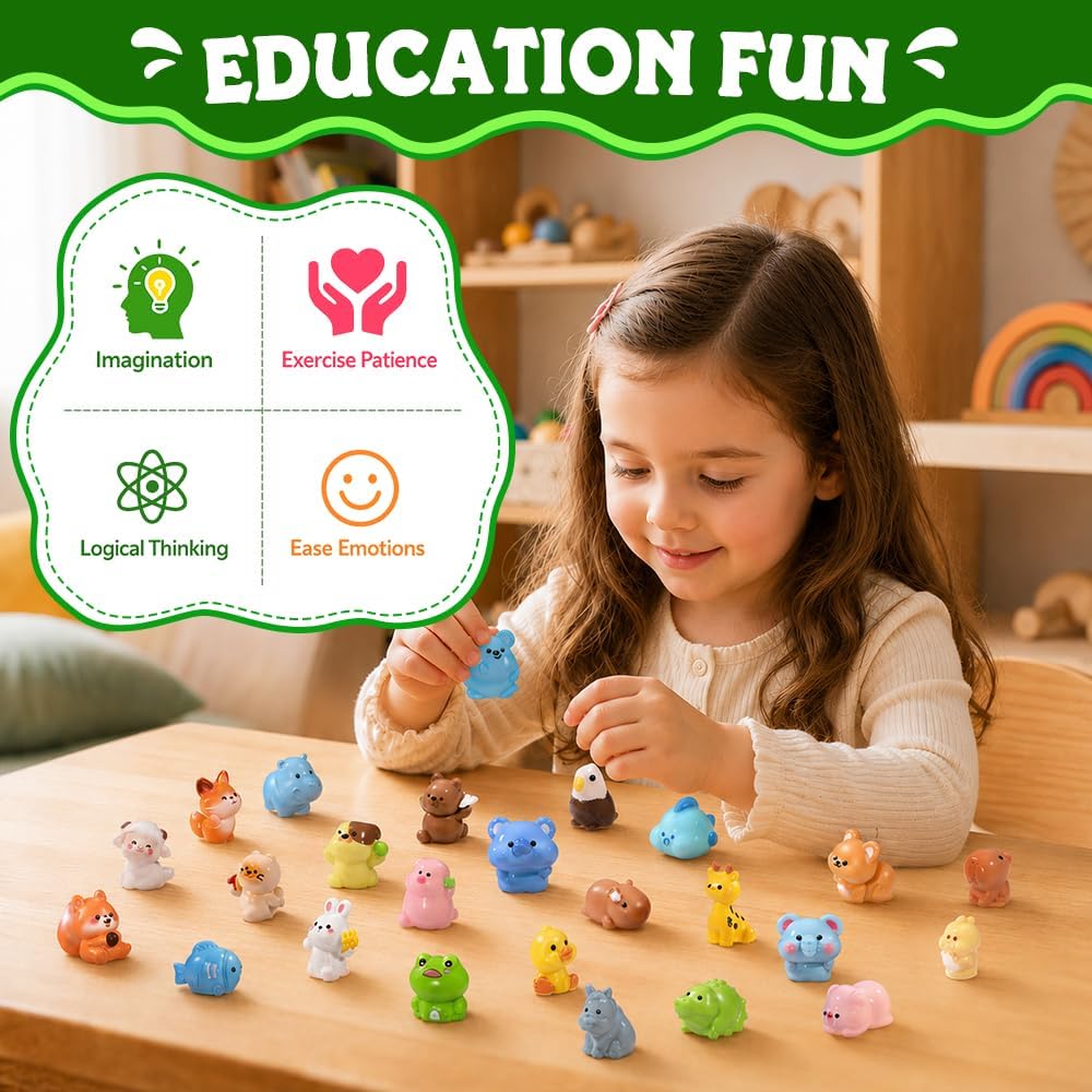 DIYDEC 60PCS Luminous Mini Resin Animals 60 Styles Miniatures Glow - 68pcs Mini Resin Toy - image 4