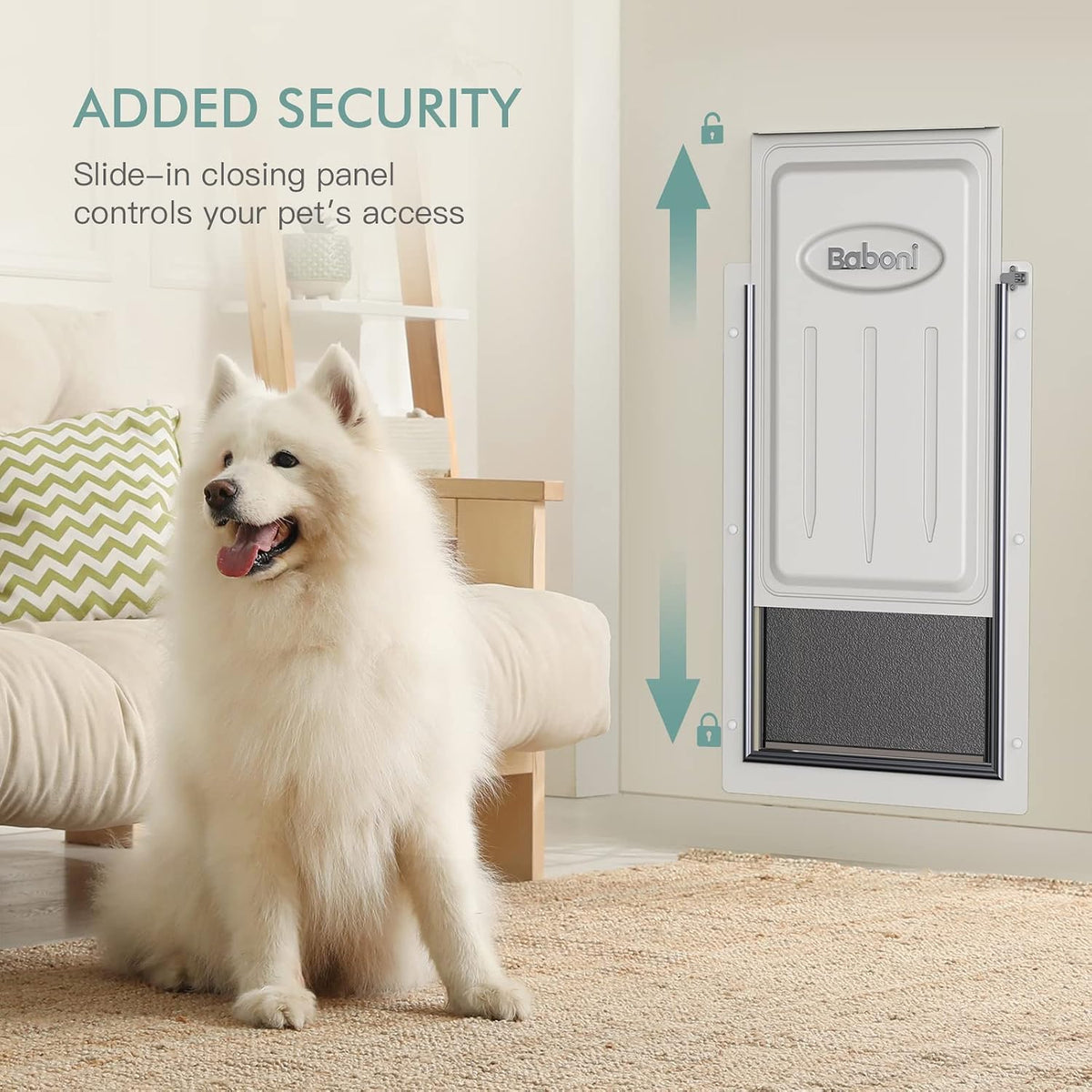 Baboni Pet Door for Wall, 3-Flap - 2-Flap(Metal Frame,Aluminum Lock) / X-Large - image 4