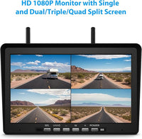 10.1" RV Backup Camera Wireless System Plug and Play, Pre-Wired for Furrion RV Trailer Camper Motorhome, HD 1080P DVR Monitor with Rear View Camera, IR Night Vision IP69K Waterproof, BY5