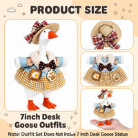 7inch Desk Goose Outfits, Mini Desktop Goose Clothes with Sunglasses & Necklaces, Brown Leopard - Dress Blue / 7 Inch - image 2