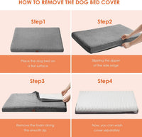 EHEYCIGA Orthopedic Dog Bed Large with Removable Washable Cover - 41*27*3.5 inches (Pack of 2) / Grey - image 4