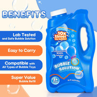 Kissdream bubble solution refill, 2 bottles of 64 oz concentrate with carry handles - view 4