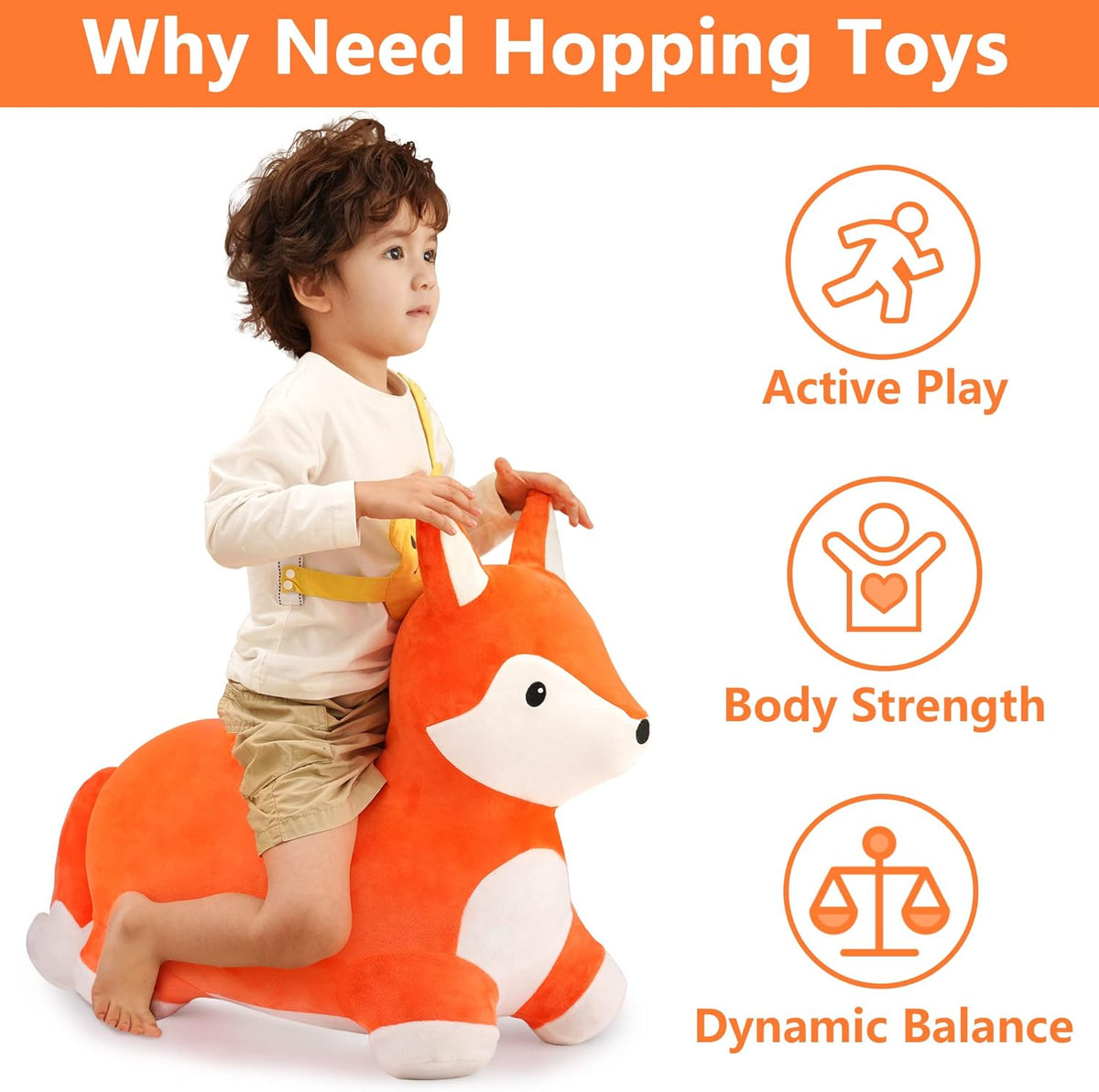 Bouncy Pals Bull Hopping Horse - Fox - image 2