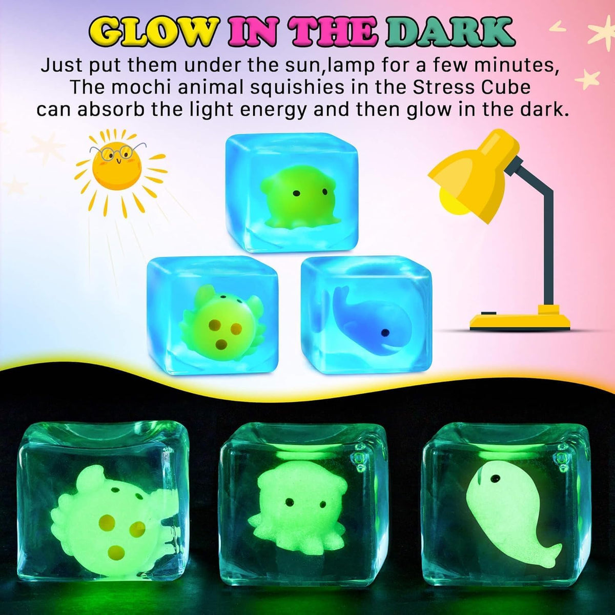 Squishy Fidget Toys Stress Cube - Whale-octopus-crab - image 3