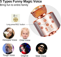 Microphone for Kids, Voice Changing Karaoke Micorphones Boys Girls Gifts for Kids Party Singing - Rose Gold - image 3