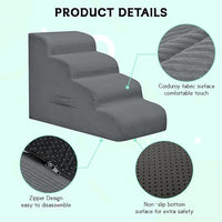 Dog Stairs for Small Dogs and Cats, 20" H 4 Steps Dog Ramp for High Beds, Couch, Sofa, Waterproof Pet Stairs with Removable Washable Cover, Non-Slip Sturdy Pet Steps