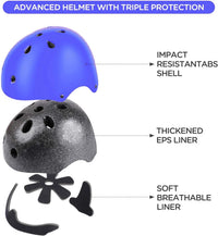 Adjustable Kids Helmet with Knee Pad, Elbow Pads & Wrist Guards - blue / Small( 3- 8 years ) - image 2