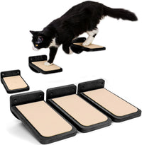 INICIO Cat Wall Steps, Natural Wood - Black