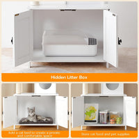 HOOBRO Cat Tree Tower with Litter Box Enclosure Indoor - White - image 4