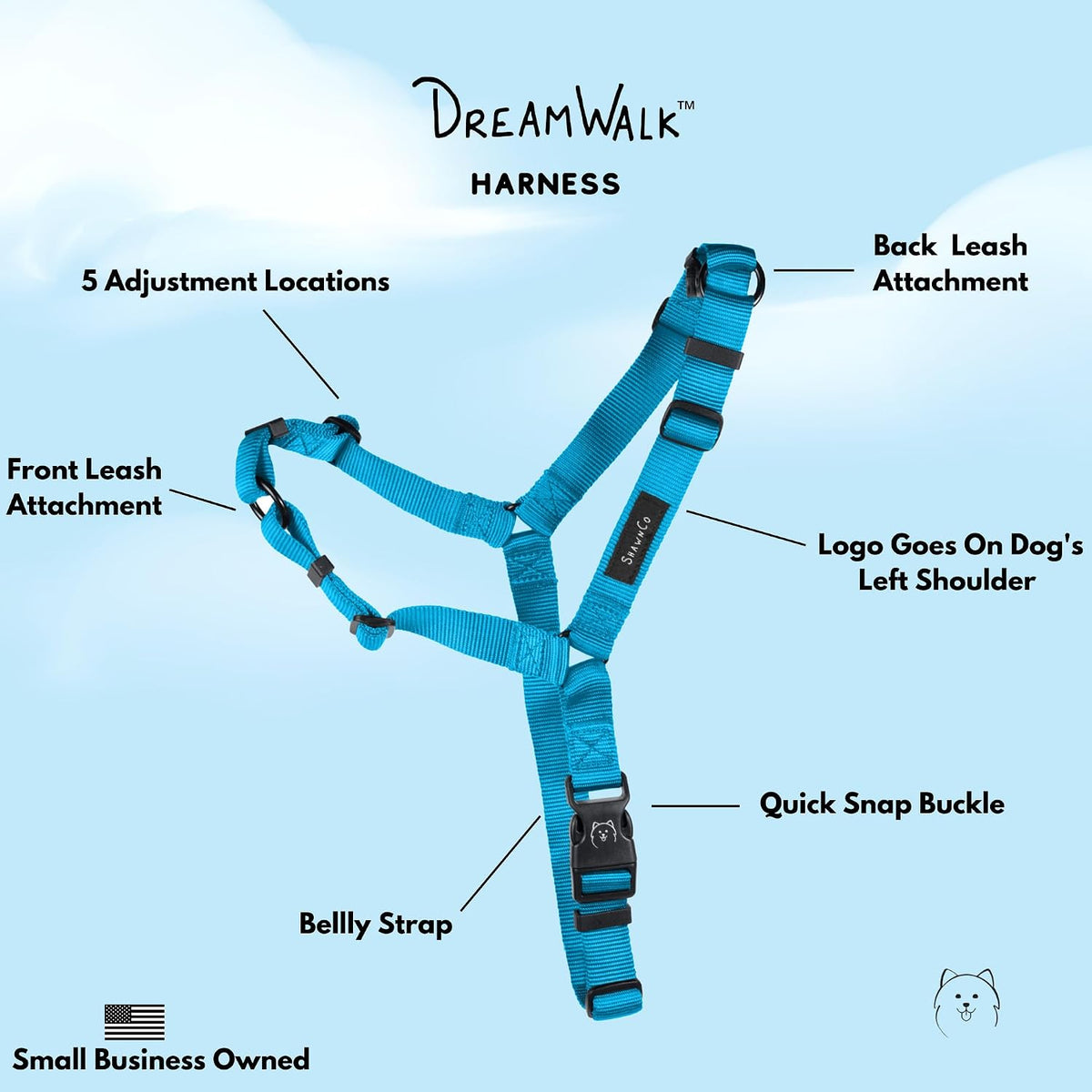 ShawnCo Dream Walk no-pull dog harness with front leash clip - view 2