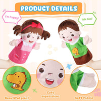 6 Pcs Family Hand Puppets 12 Inch Grandparents, Mom & Dad - 6 Family C - image 4