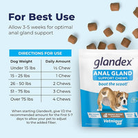 Vetnique Labs Glandex Anal Gland Soft Chew Treats with Pumpkin for Dogs Digestive Enzymes, Probiotics Fiber Supplement for Dogs Boot The Scoot (Peanut Butter Chews, 30 Count)