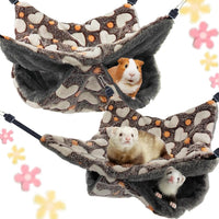 Straps are Adjustable Sugar Glider Pouch Hammock Bed Bedding - 2Tier Love BrownX2Pcs