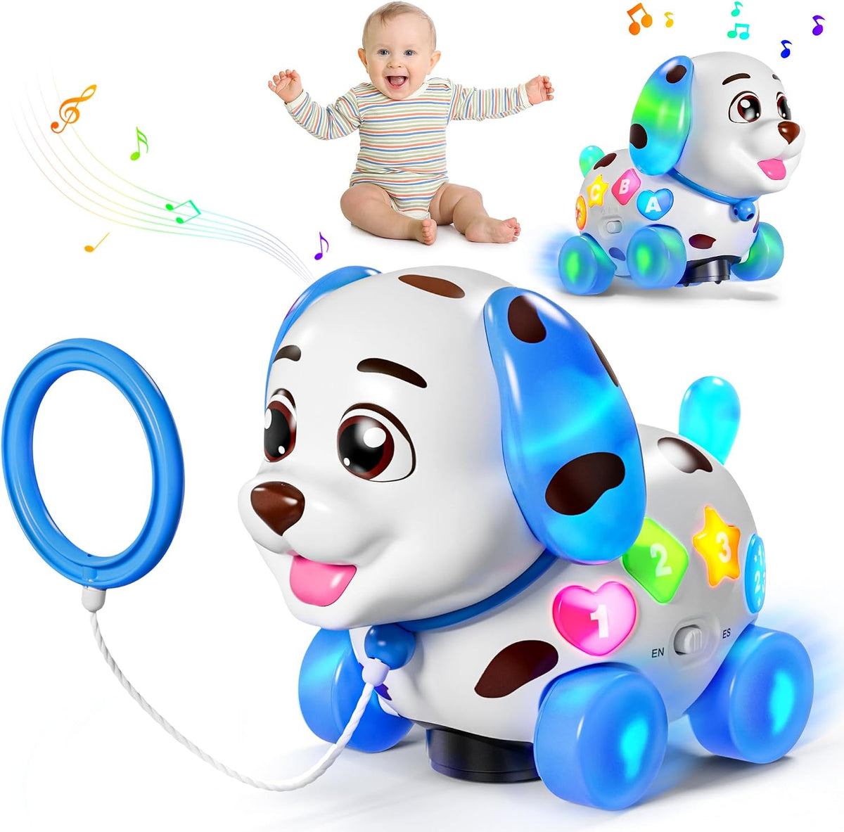 ToddlerCley Musical Puppy Toys for 1 Year Old Girl Gifts - Blue