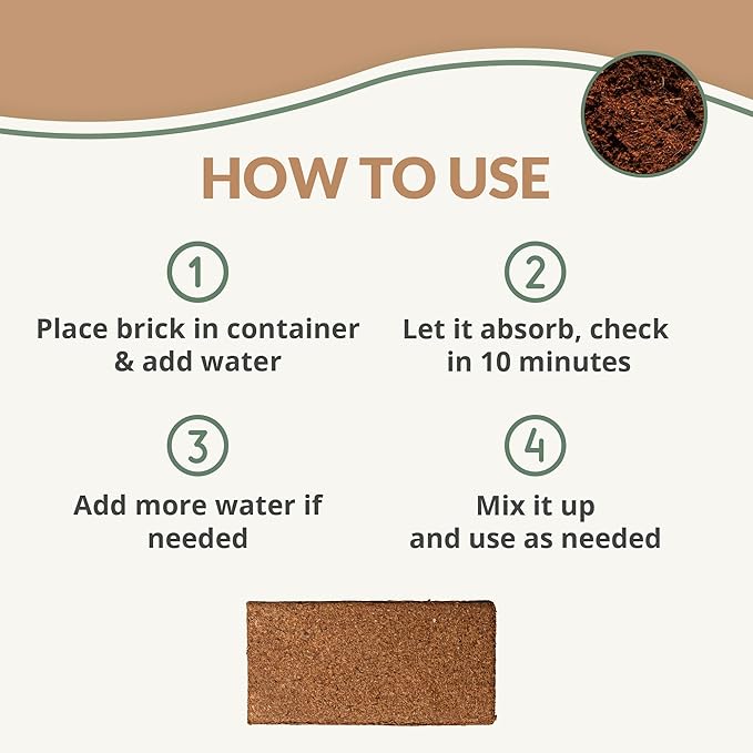 Coco Bliss 650gm Bricks (6-Pack) - Organic Coco Coir for Plants - OMRI-Listed Coco Coir for Garden Soil & Potting Mixes - Coconut Fiber Mixes with Potting Soil for Indoor Plants & Outdoor Plants
