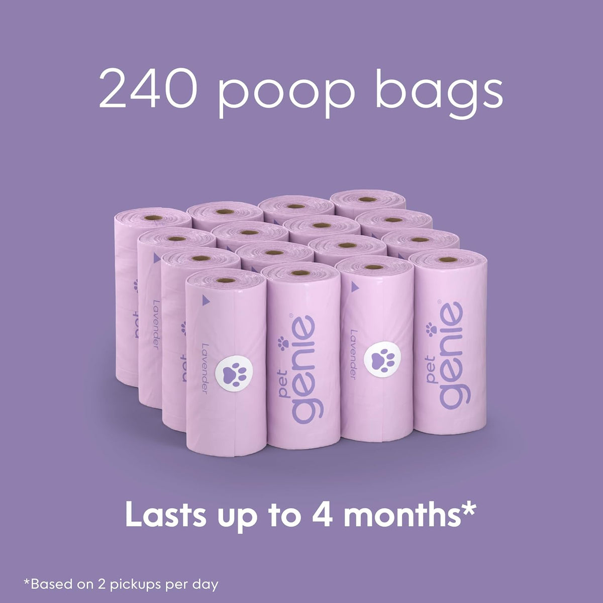 Pet Genie, Dog Poop Bags Rolls Scented - 15 Count (Pack of 16) - image 4