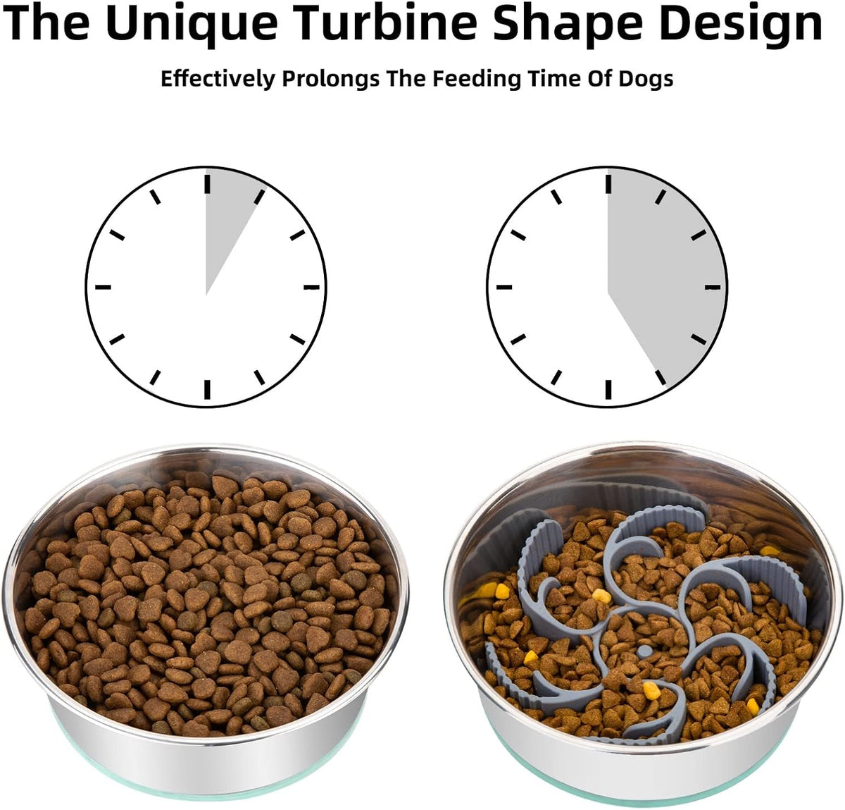 Keegud Slow Feeder Dog Bowls Insert [Octopus Suction Cups] Super Firm - Turbine - image 2