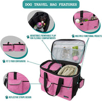 PetAmi Dog Travel Bag Organizer, Pet Supplies Diaper Tote - Large - 15.5"L x 9.5"W x 14.0"H / Pink - image 4